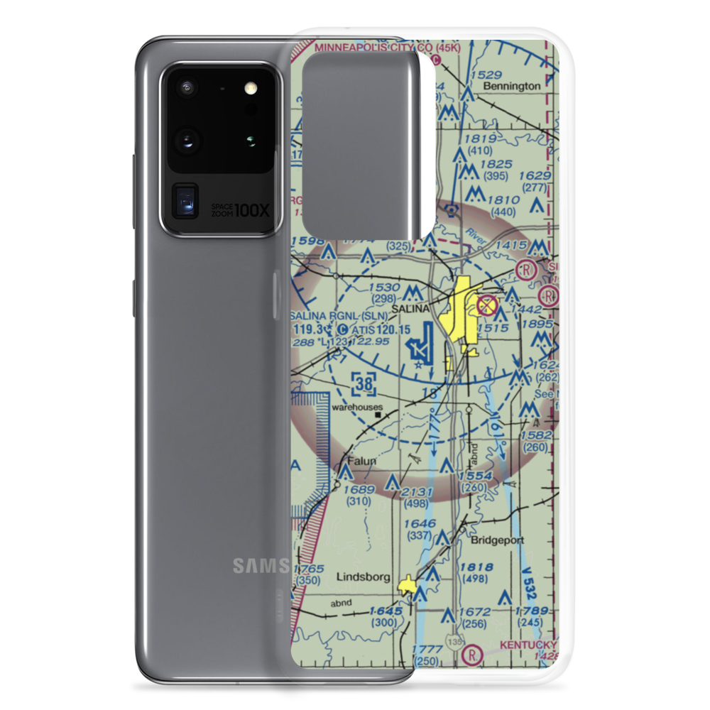 Salina Municipal Airport (SLN) VFR Sectional Samsung Case Samsung Galaxy S20 Ultra model shown