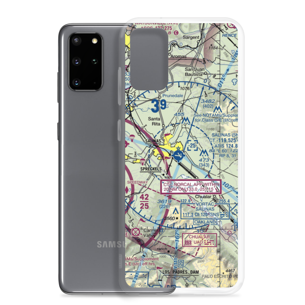 Salinas Municipal Airport (SNS) VFR Sectional Samsung Case Samsung Galaxy S20 Plus model shown