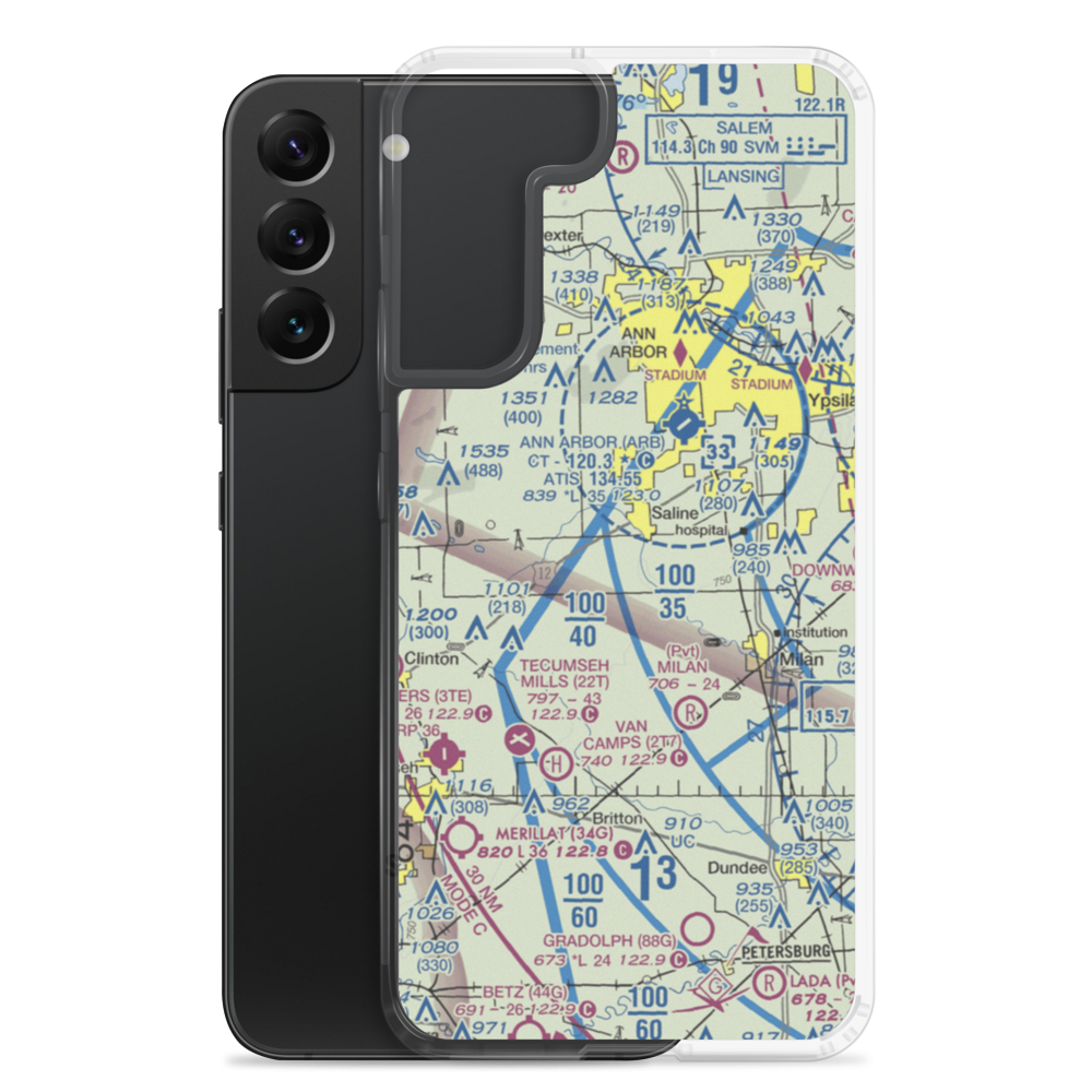 Saline Airport (68MI) VFR Sectional Samsung Case Samsung Galaxy S22 Plus model shown