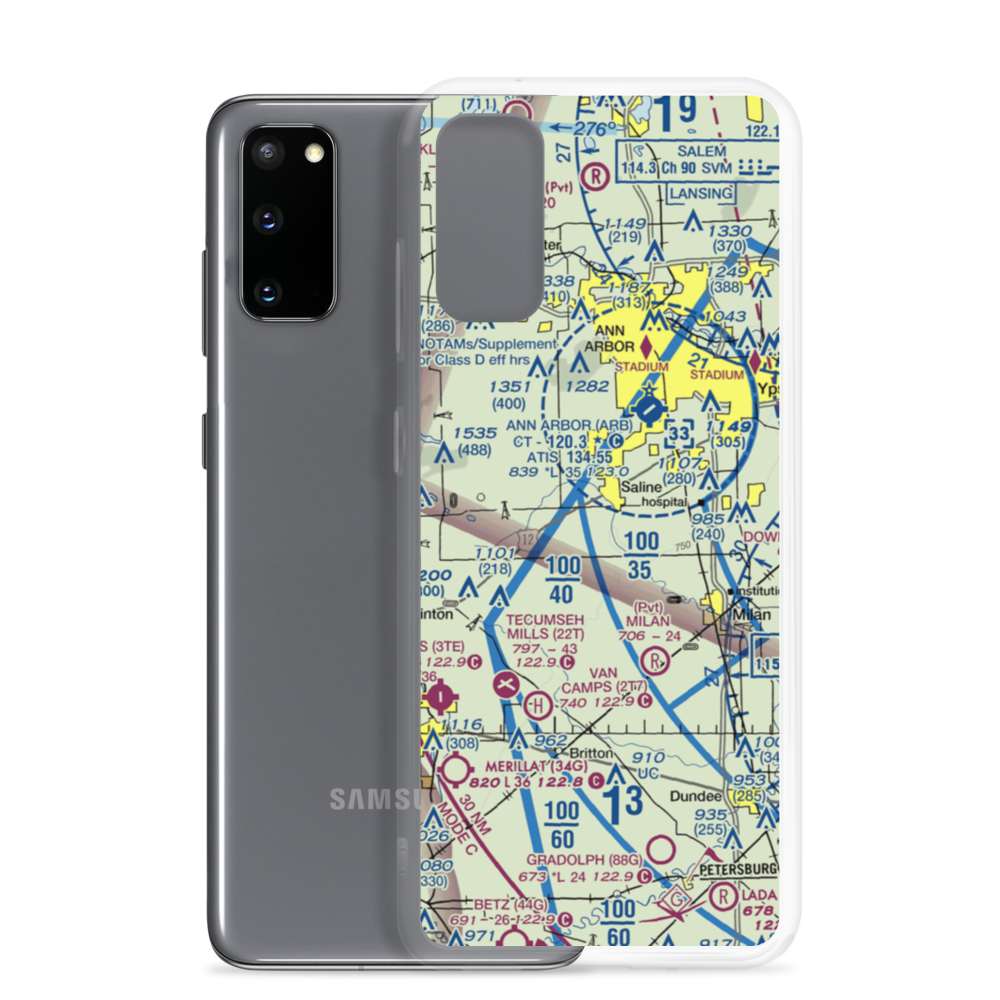 Saline Airport (68MI) VFR Sectional Samsung Case Samsung Galaxy S20 model shown
