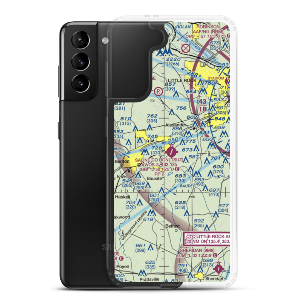Saline County Regional Airport (SUZ) VFR Sectional Samsung Case Samsung Galaxy S21 Plus model shown