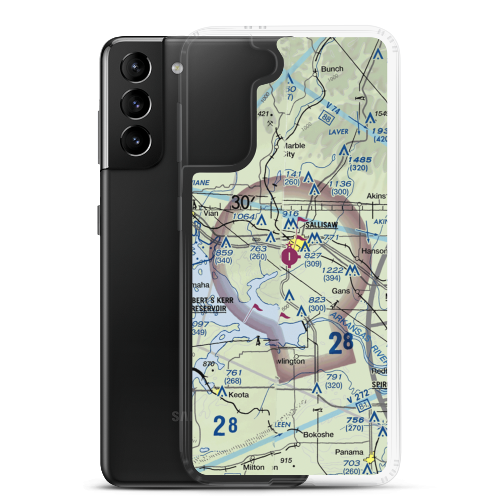 Sallisaw Municipal Airport (JSV) VFR Sectional Samsung Case Samsung Galaxy S21 Plus model shown