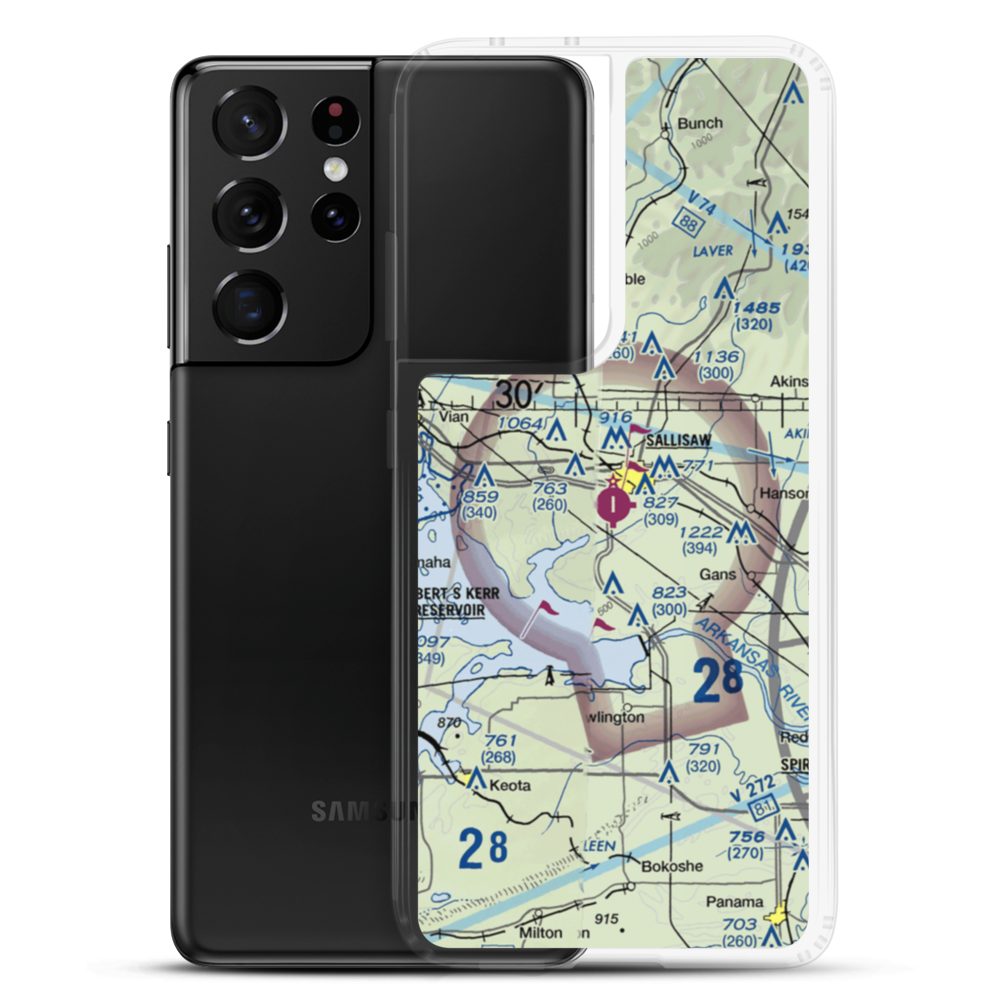 Sallisaw Municipal Airport (JSV) VFR Sectional Samsung Case Samsung Galaxy S21 Ultra model shown
