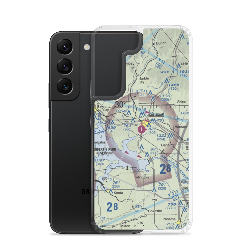 Sallisaw Municipal Airport (JSV) VFR Sectional Samsung Case Samsung Galaxy S22 model shown