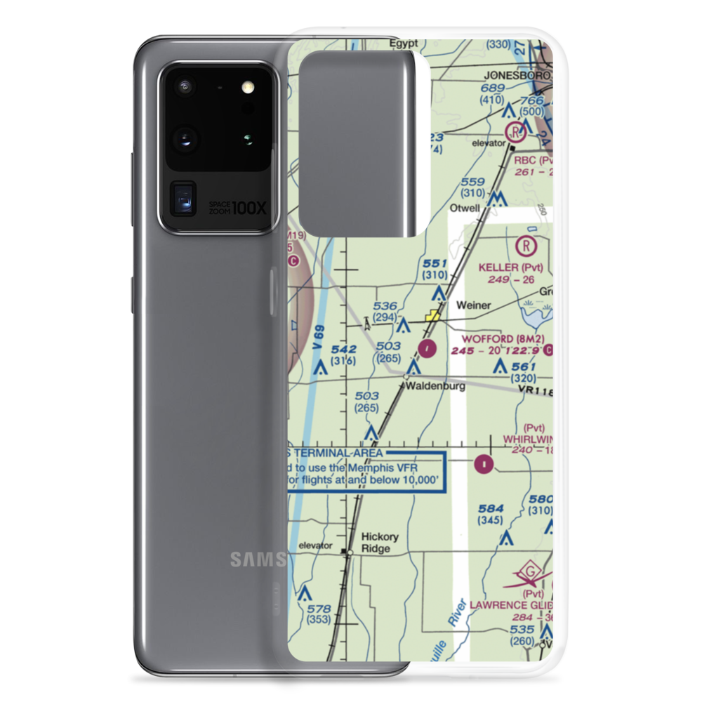 Sally Wofford Airport (8M2) VFR Sectional Samsung Case Samsung Galaxy S20 Ultra model shown