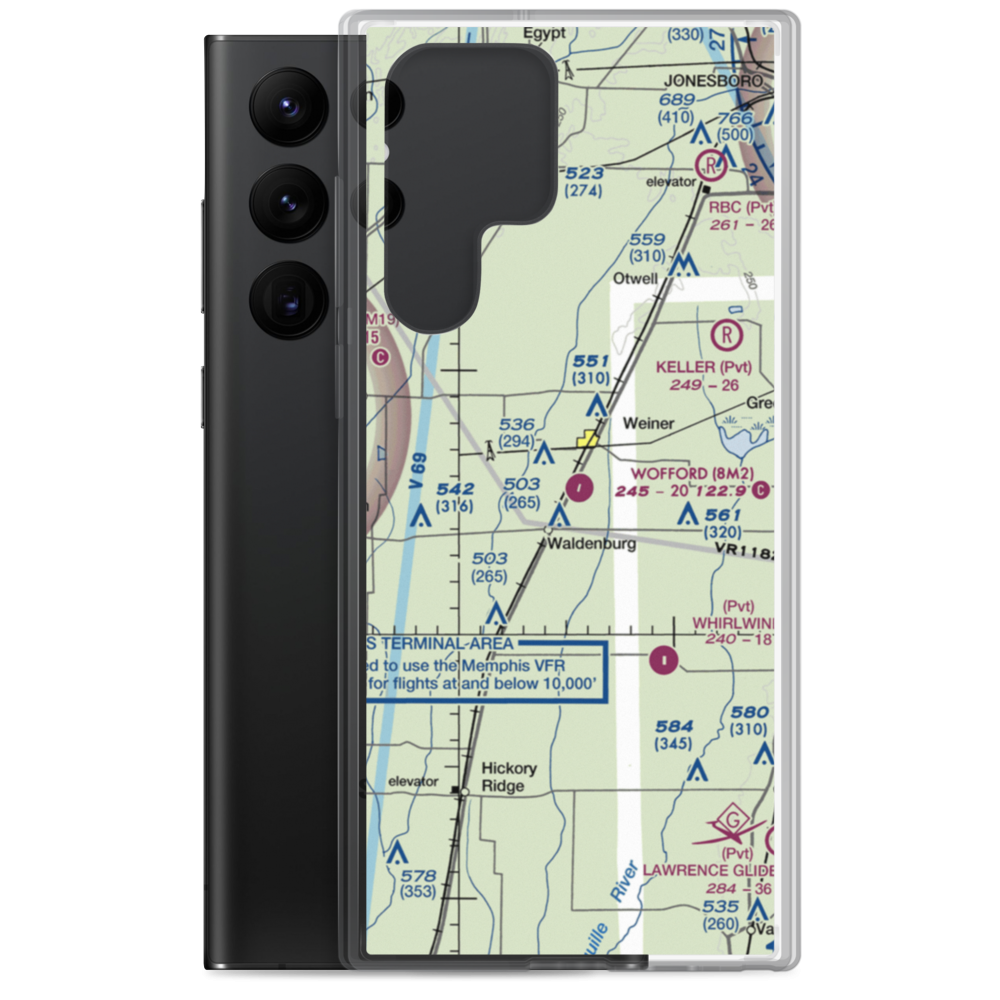 Sally Wofford Airport (8M2) VFR Sectional Samsung Case Samsung Galaxy S22 Ultra model shown