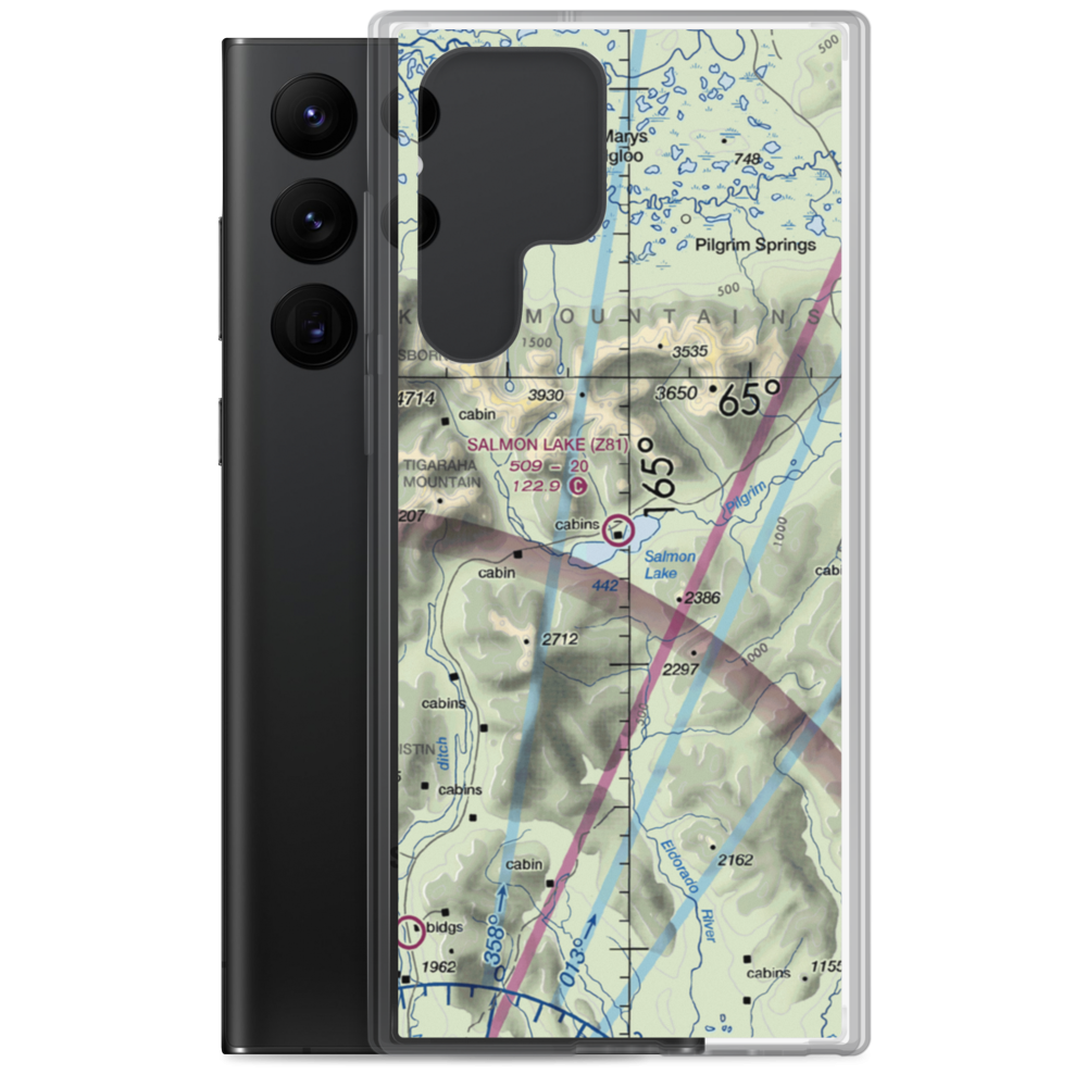 Salmon Lake Airport (Z81) VFR Sectional Samsung Case Samsung Galaxy S22 Ultra model shown