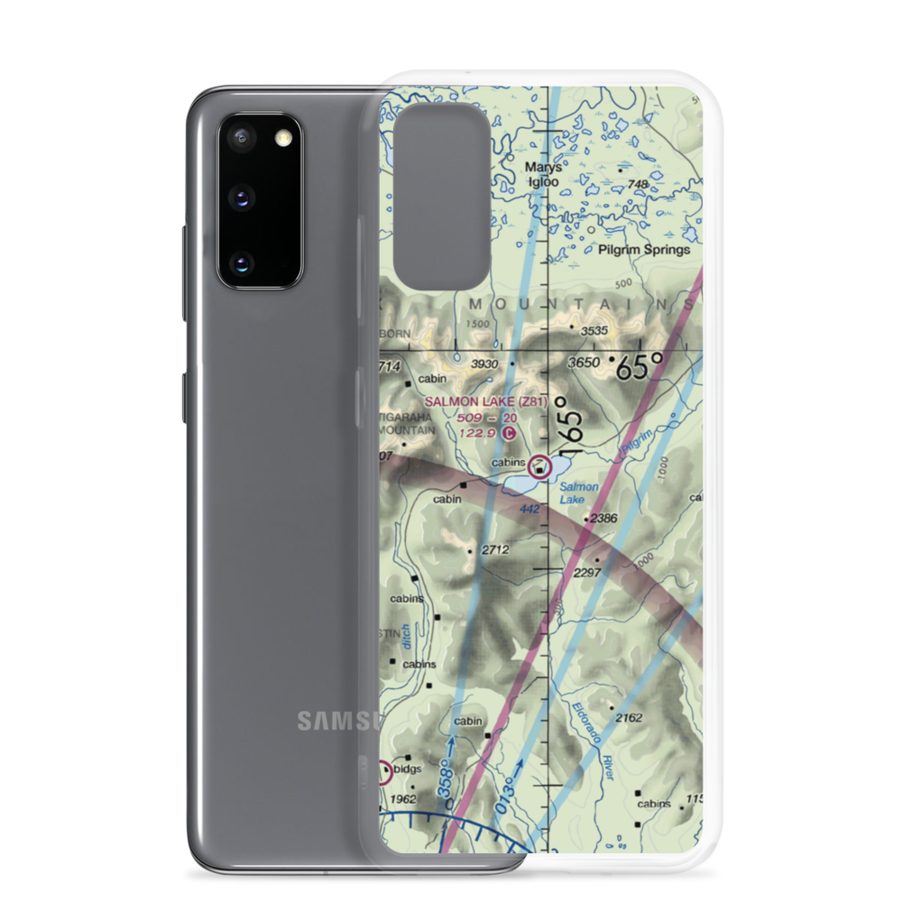 Salmon Lake Airport (Z81) VFR Sectional Samsung Case Samsung Galaxy S20 model shown