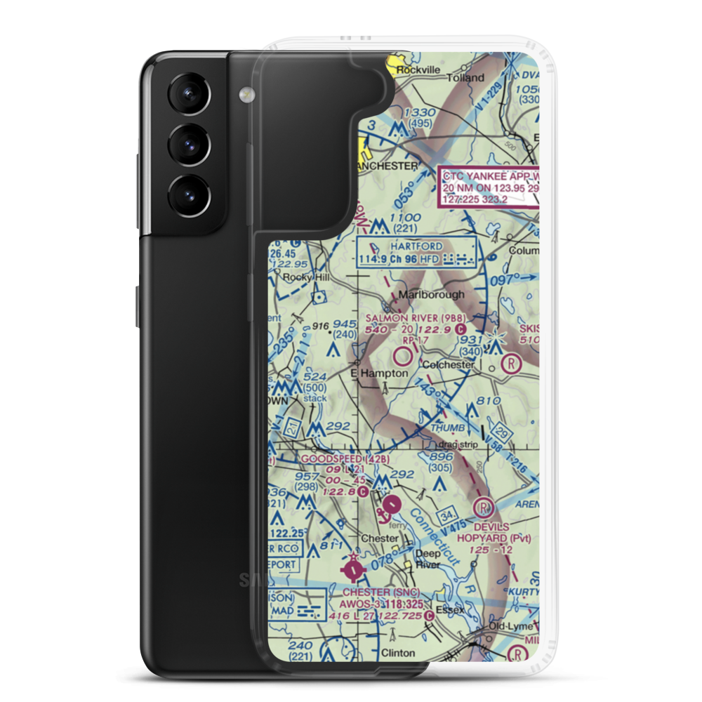 Salmon River Airfield (9B8) VFR Sectional Samsung Case Samsung Galaxy S21 Plus model shown