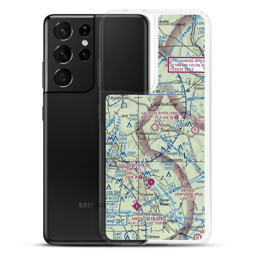 Salmon River Airfield (9B8) VFR Sectional Samsung Case Samsung Galaxy S21 Ultra model shown