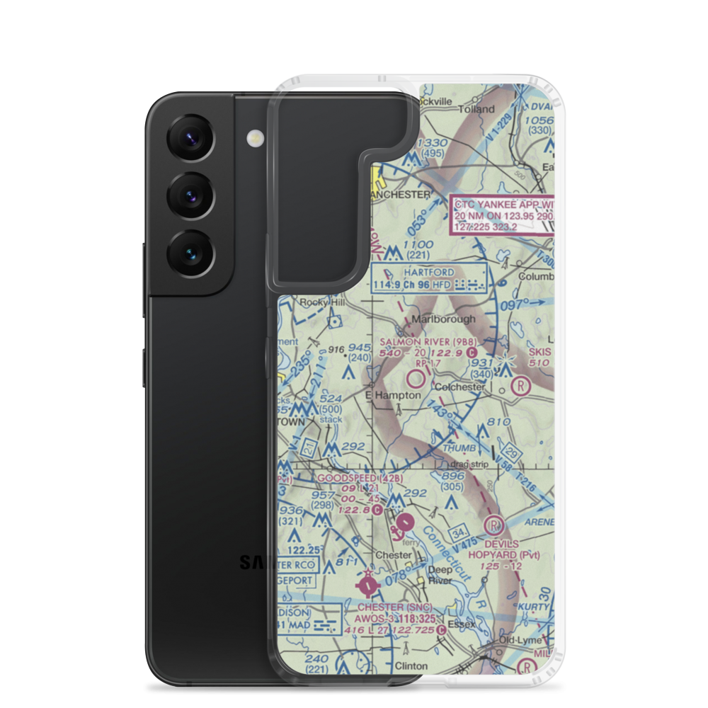 Salmon River Airfield (9B8) VFR Sectional Samsung Case Samsung Galaxy S22 model shown