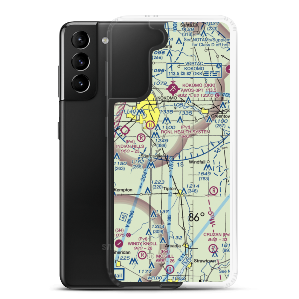 Salsbery Airport (II70) VFR Sectional Samsung Case Samsung Galaxy S21 Plus model shown