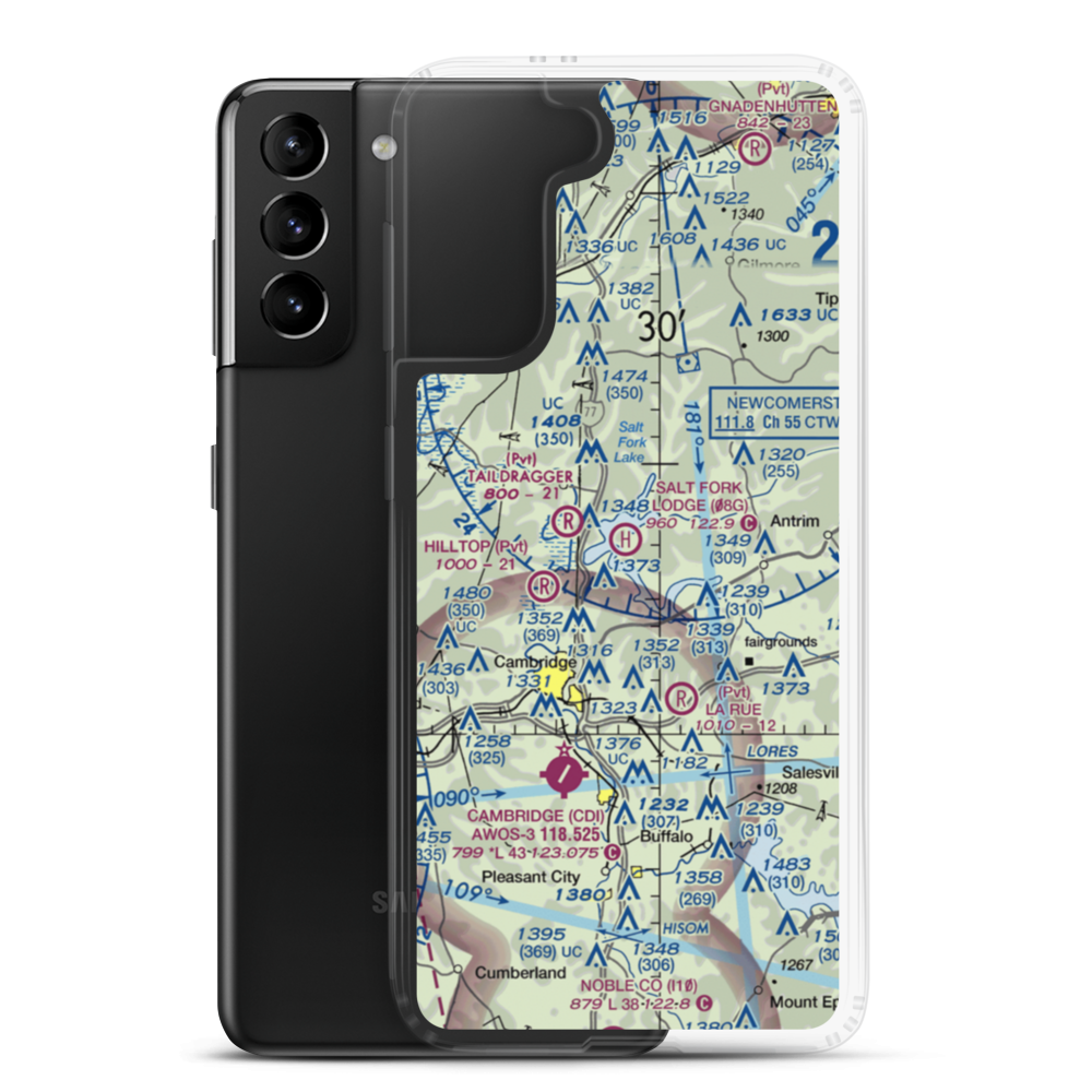 Salt Fork Lodge Heliport (08G) VFR Sectional Samsung Case Samsung Galaxy S21 Plus model shown