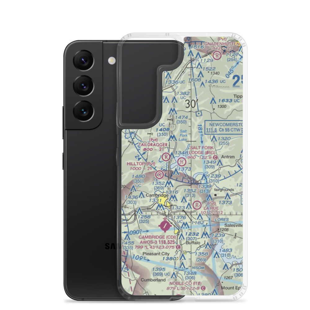 Salt Fork Lodge Heliport (08G) VFR Sectional Samsung Case Samsung Galaxy S22 model shown