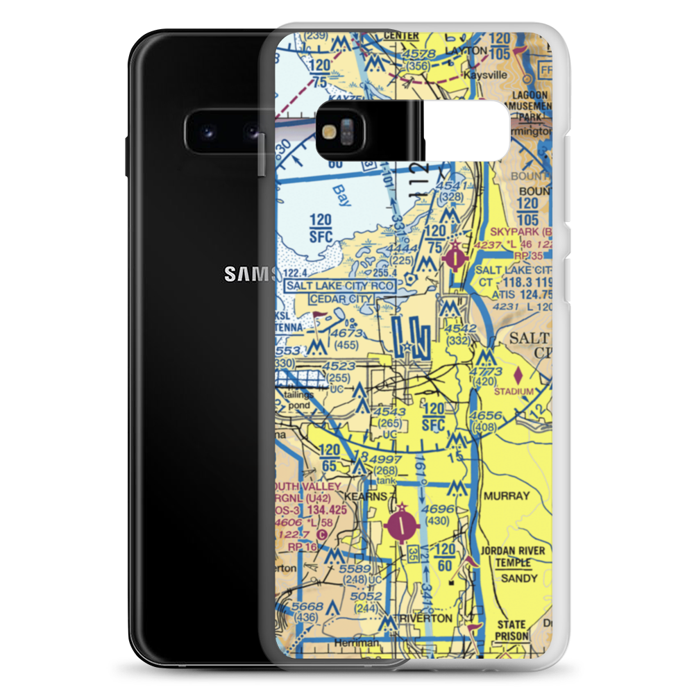 Salt Lake City International Airport (SLC) VFR Sectional Samsung Case Samsung Galaxy S10+ model shown