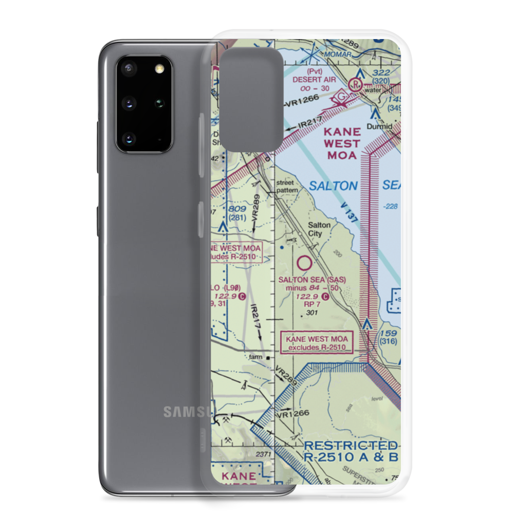 Salton Sea Airport (SAS) VFR Sectional Samsung Case Samsung Galaxy S20 Plus model shown