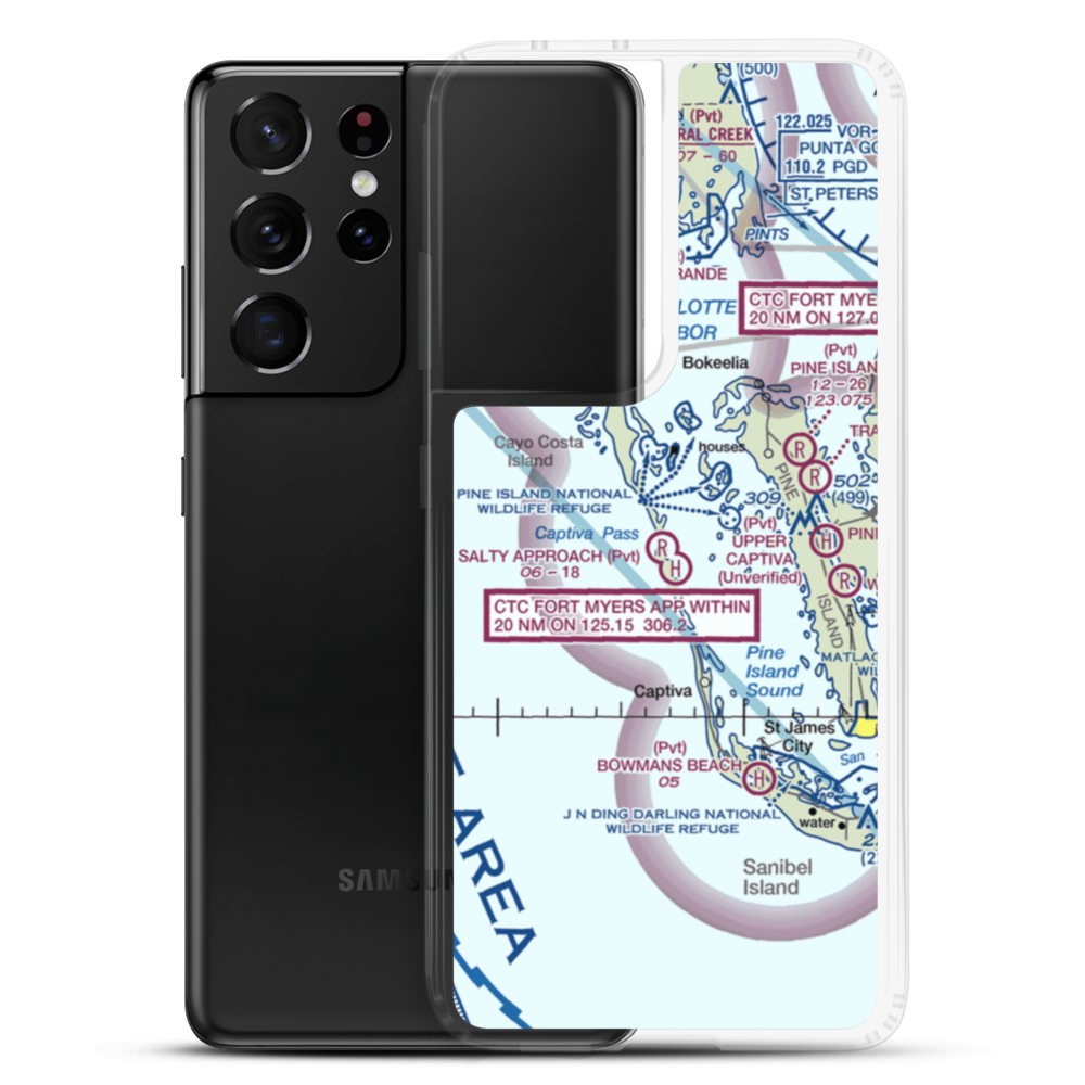 Salty Approach Airport (FL90) VFR Sectional Samsung Case Samsung Galaxy S21 Ultra model shown