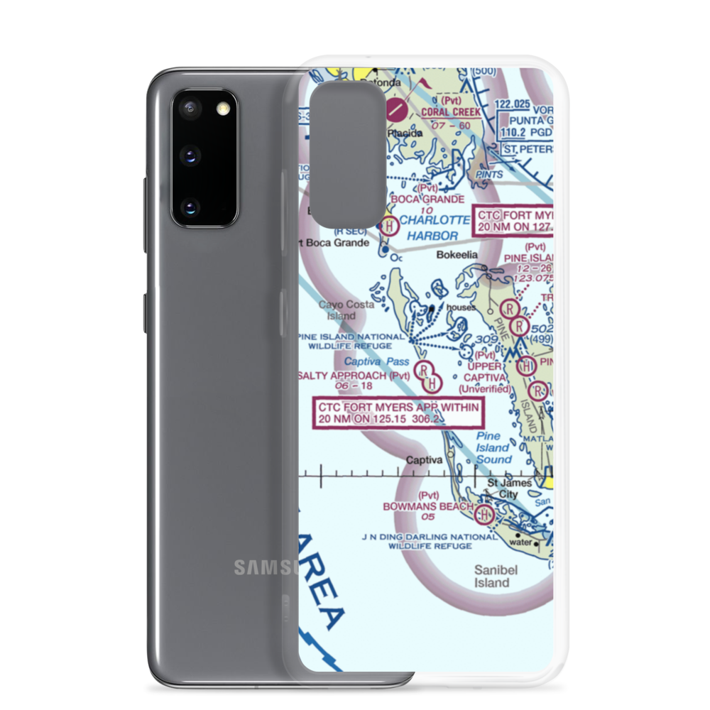 Salty Approach Airport (FL90) VFR Sectional Samsung Case Samsung Galaxy S20 model shown