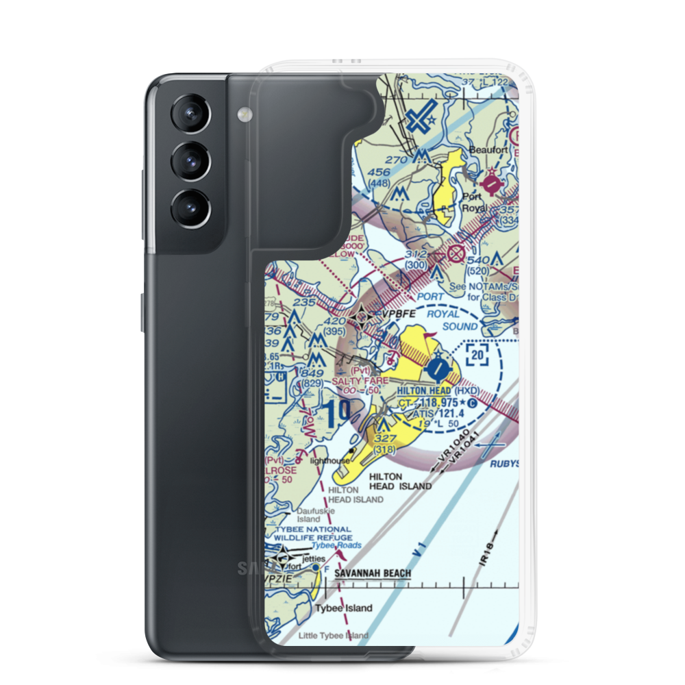 Salty Fare Landng Seaplane Base (2SC4) VFR Sectional Samsung Case Samsung Galaxy S21 model shown