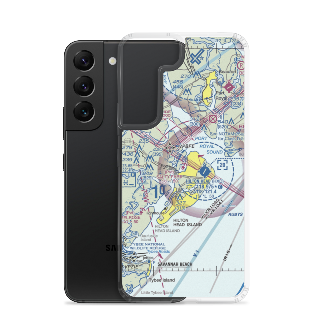 Salty Fare Landng Seaplane Base (2SC4) VFR Sectional Samsung Case Samsung Galaxy S22 model shown