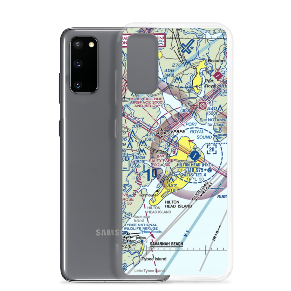 Salty Fare Landng Seaplane Base (2SC4) VFR Sectional Samsung Case Samsung Galaxy S20 model shown
