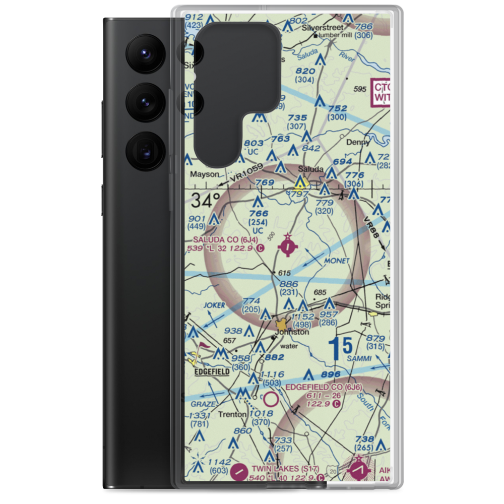 Saluda County Airport (6J4) VFR Sectional Samsung Case Samsung Galaxy S22 Ultra model shown
