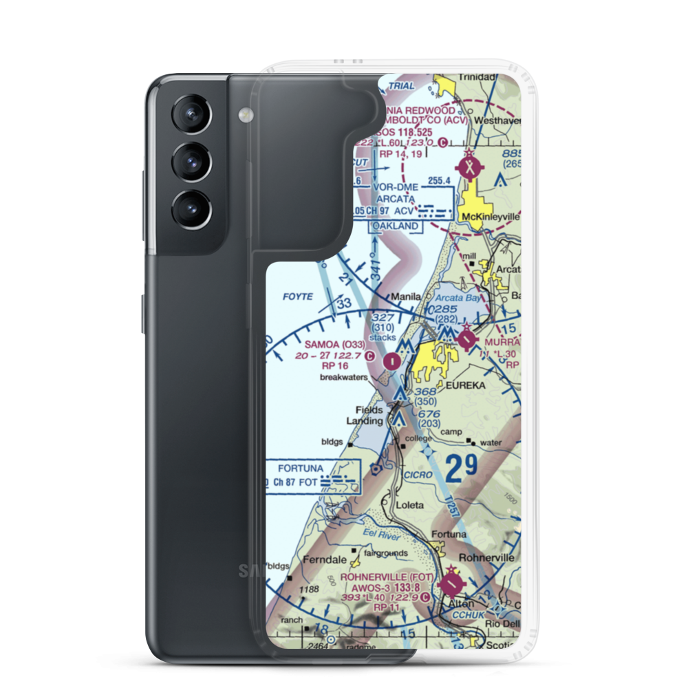 Samoa Field Airport (O33) VFR Sectional Samsung Case Samsung Galaxy S21 model shown