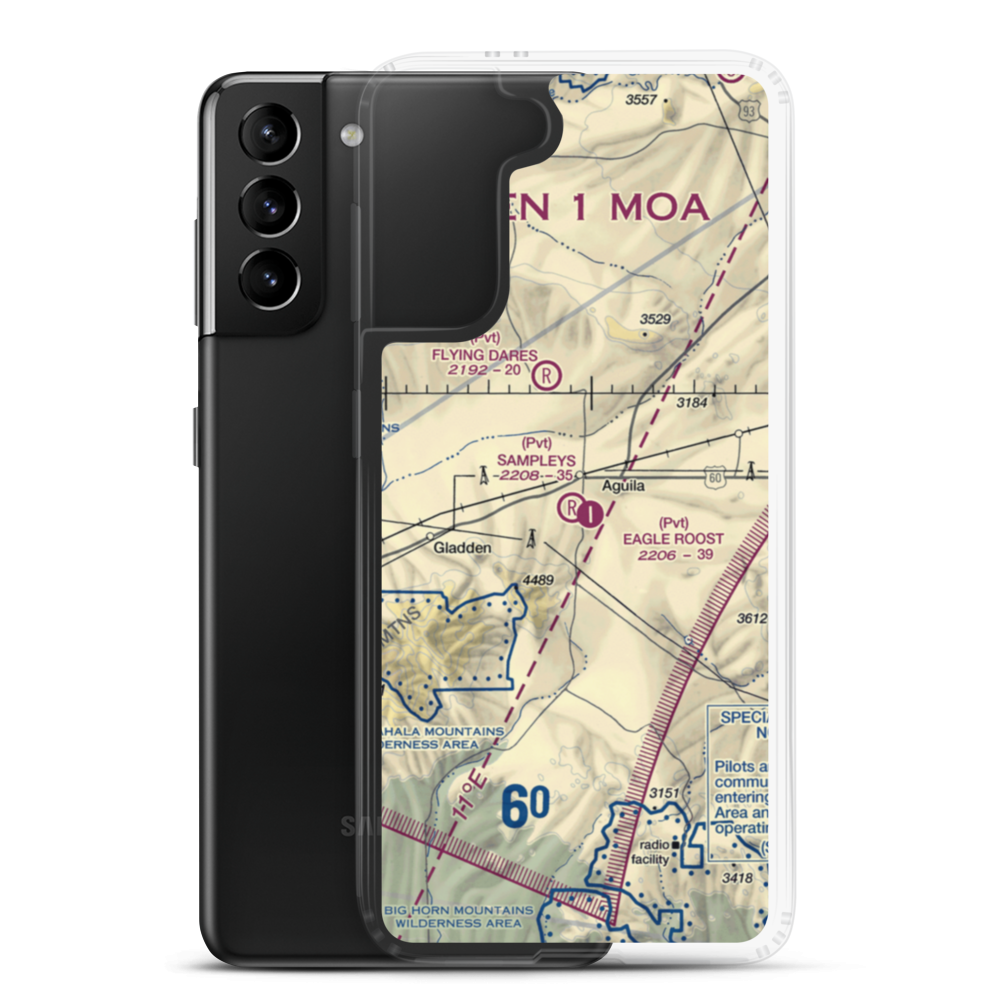 Sampley's Airport (28AZ) VFR Sectional Samsung Case Samsung Galaxy S21 Plus model shown