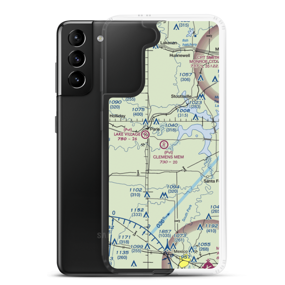 Samuel L. Clemens Memorial Airport (MU00) VFR Sectional Samsung Case Samsung Galaxy S21 Plus model shown