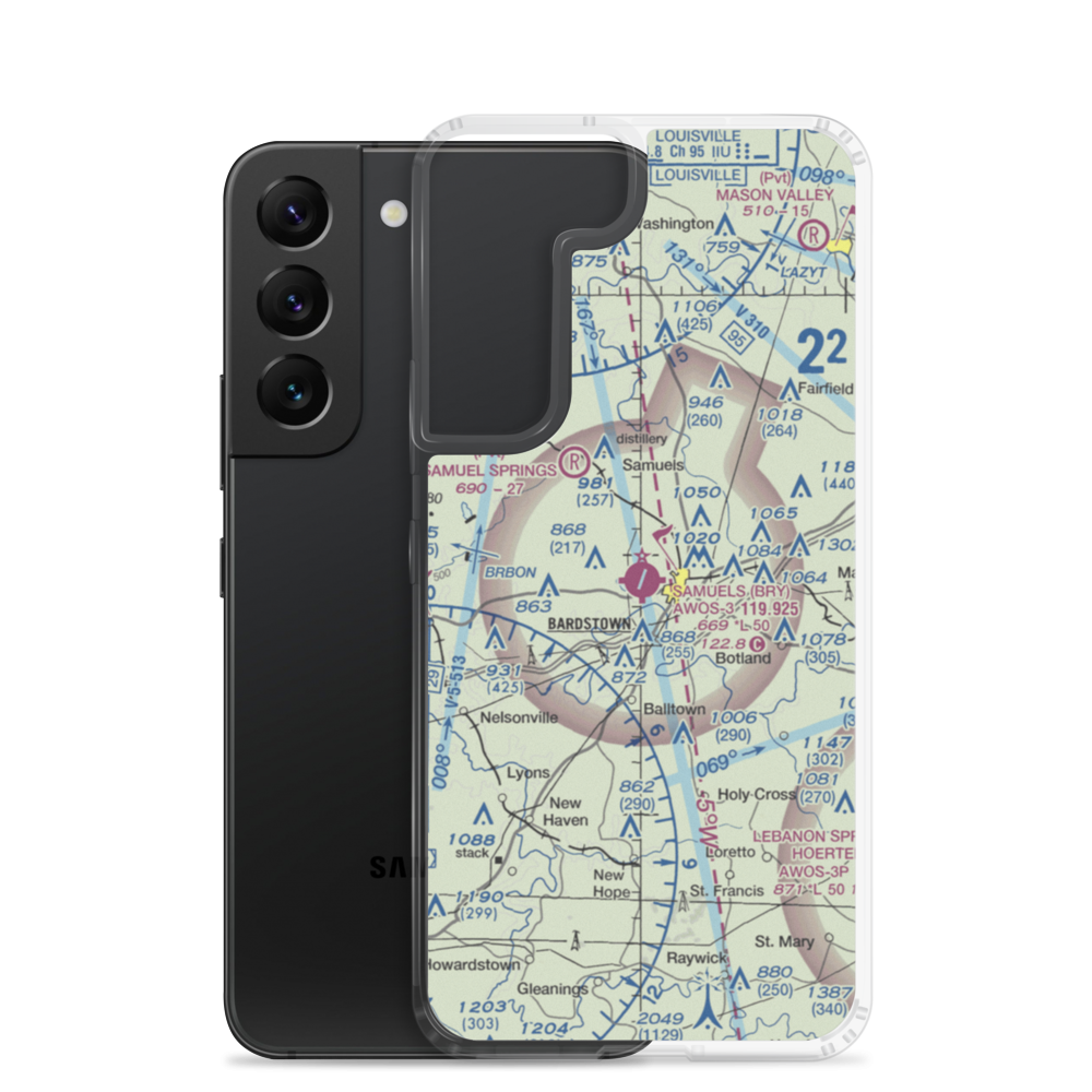 Samuels Field (BRY) VFR Sectional Samsung Case Samsung Galaxy S22 model shown