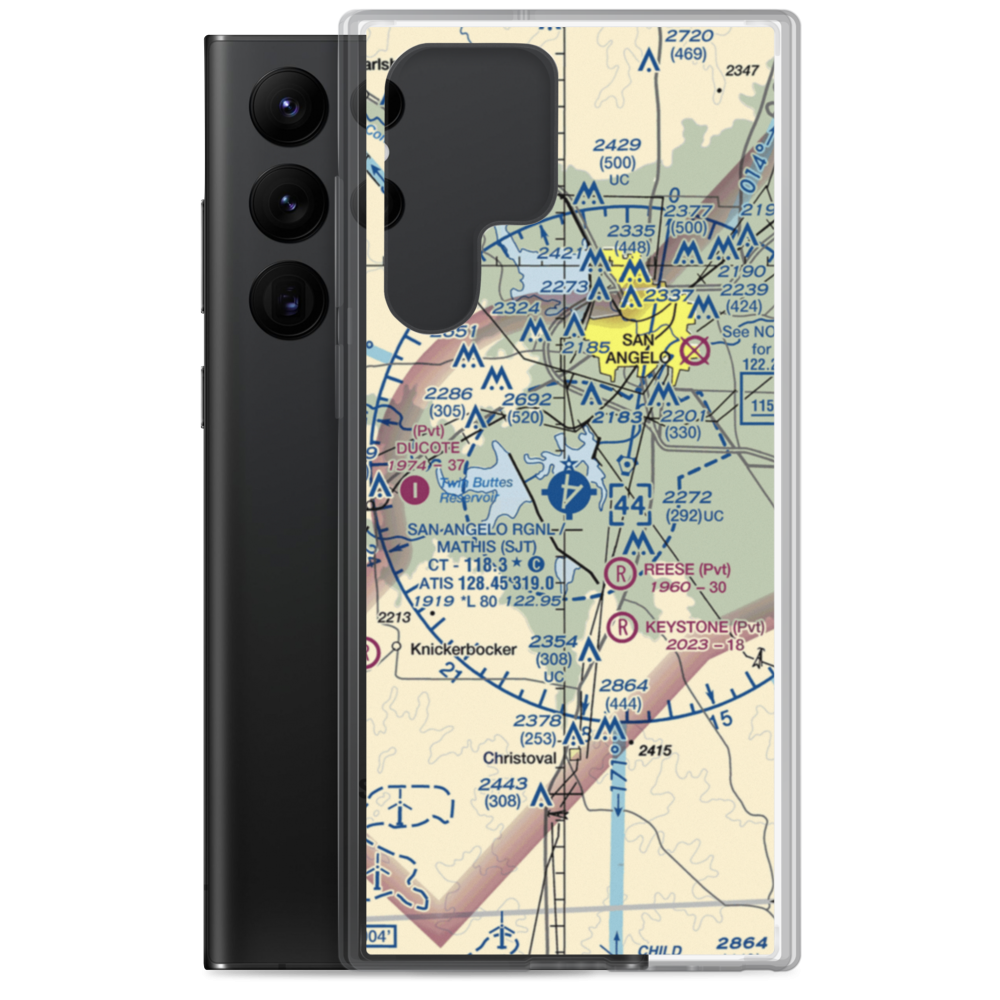 San Angelo Regional Mathis Field (SJT) VFR Sectional Samsung Case Samsung Galaxy S22 Ultra model shown