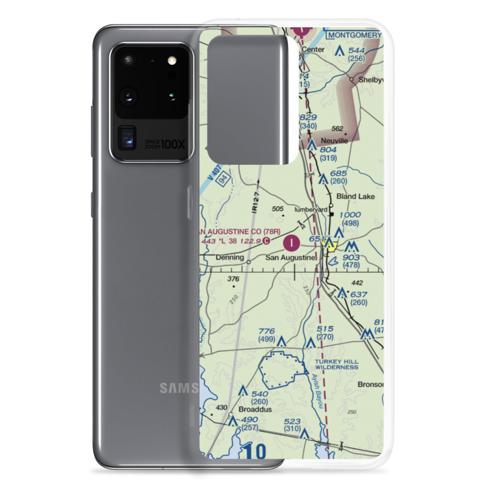San Augustine County Airport (78R) VFR Sectional Samsung Case Samsung Galaxy S20 Ultra model shown