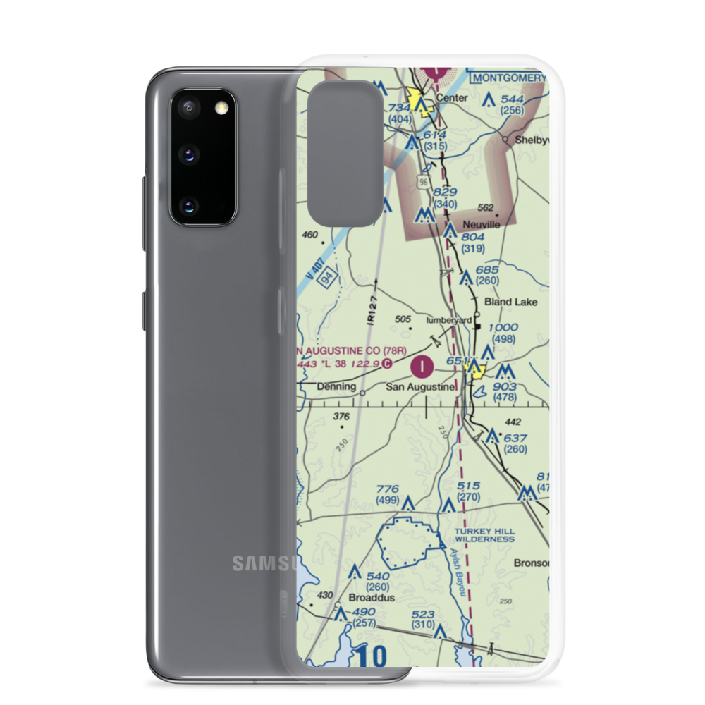San Augustine County Airport (78R) VFR Sectional Samsung Case Samsung Galaxy S20 model shown