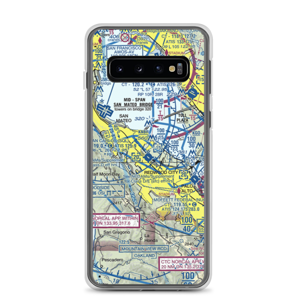 San Carlos Airport (SQL) VFR Sectional Samsung Case Samsung Galaxy S10 model shown