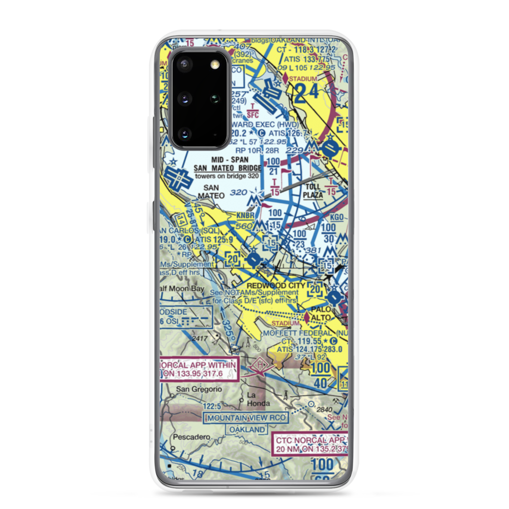 San Carlos Airport (SQL) VFR Sectional Samsung Case Samsung Galaxy S20 Plus model shown