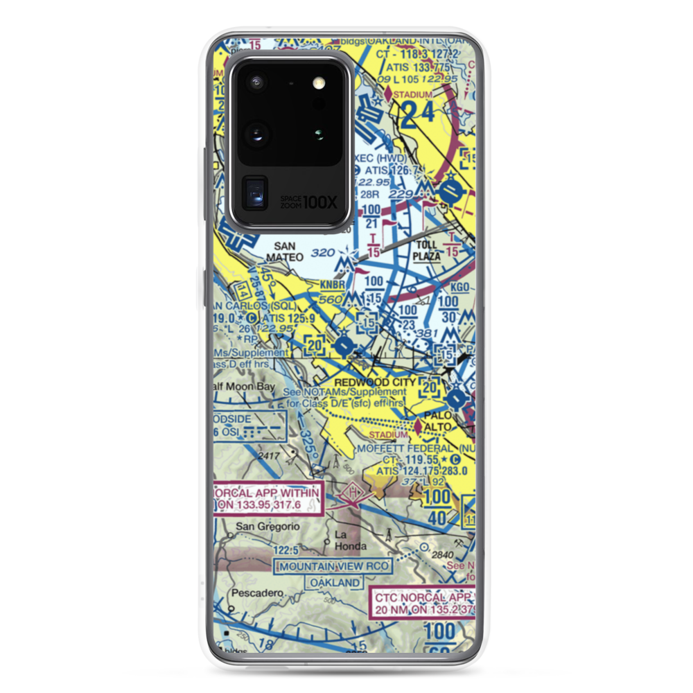 San Carlos Airport (SQL) VFR Sectional Samsung Case Samsung Galaxy S20 Ultra model shown