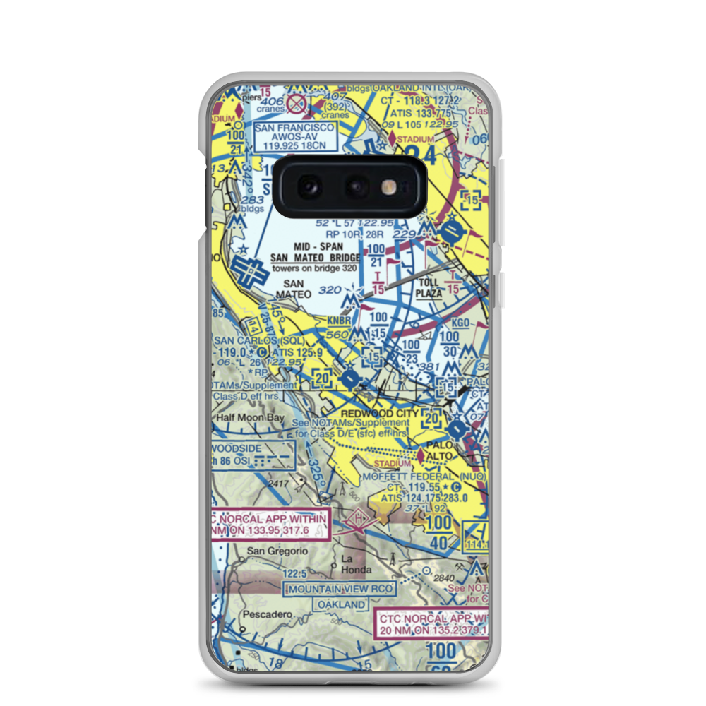 San Carlos Airport (SQL) VFR Sectional Samsung Case Samsung Galaxy S10e model shown