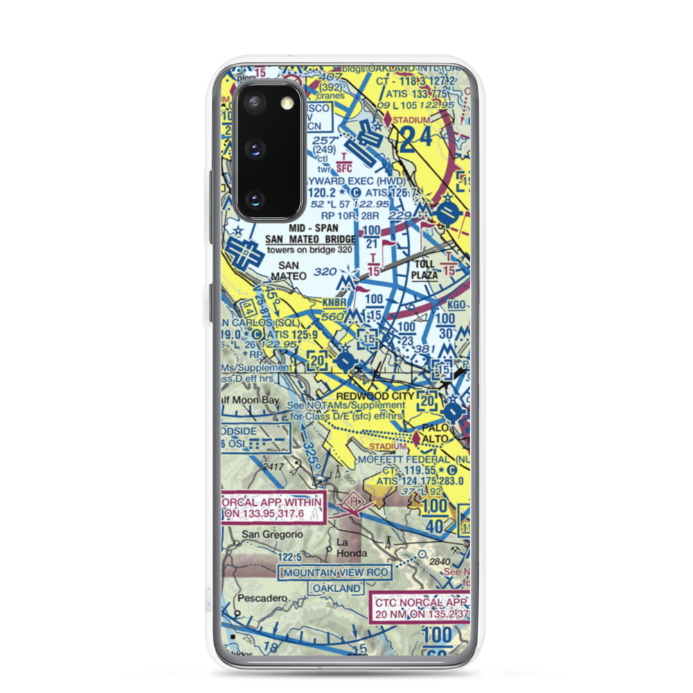 San Carlos Airport (SQL) VFR Sectional Samsung Case Samsung Galaxy S20 model shown