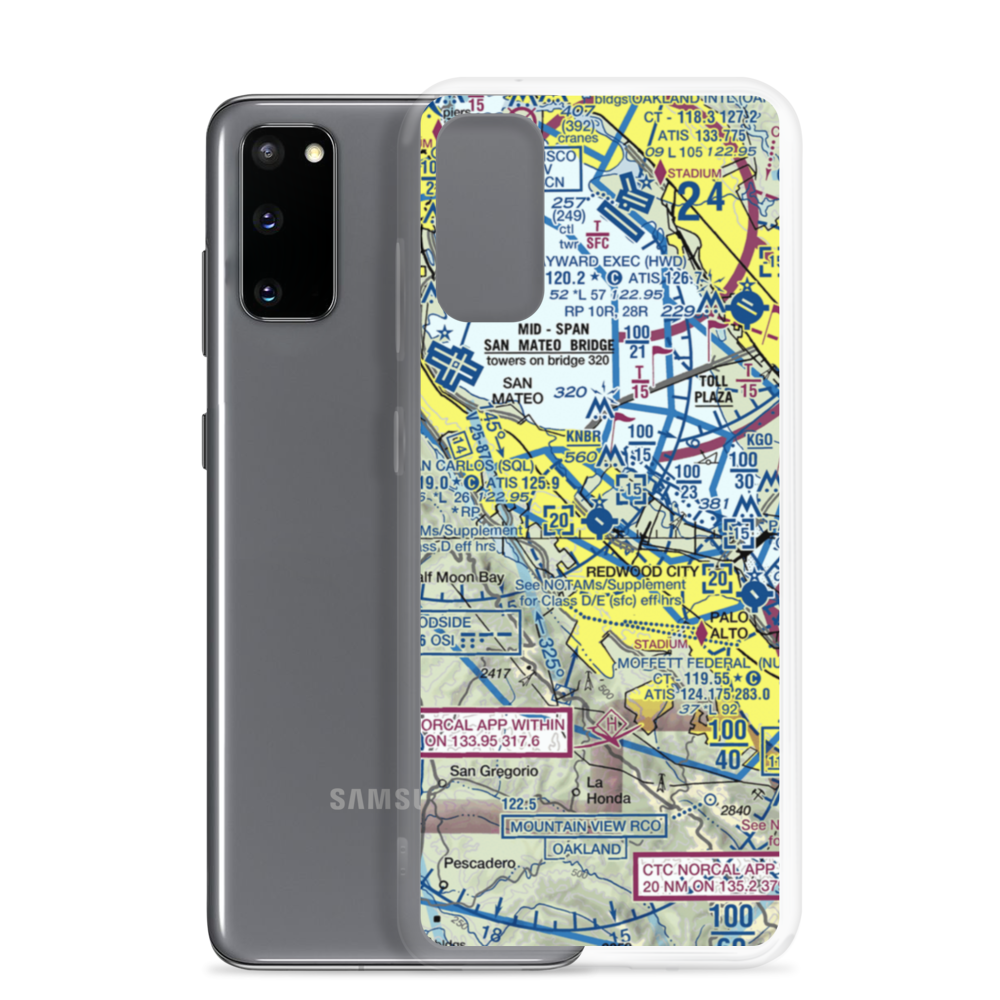 San Carlos Airport (SQL) VFR Sectional Samsung Case Samsung Galaxy S20 model shown