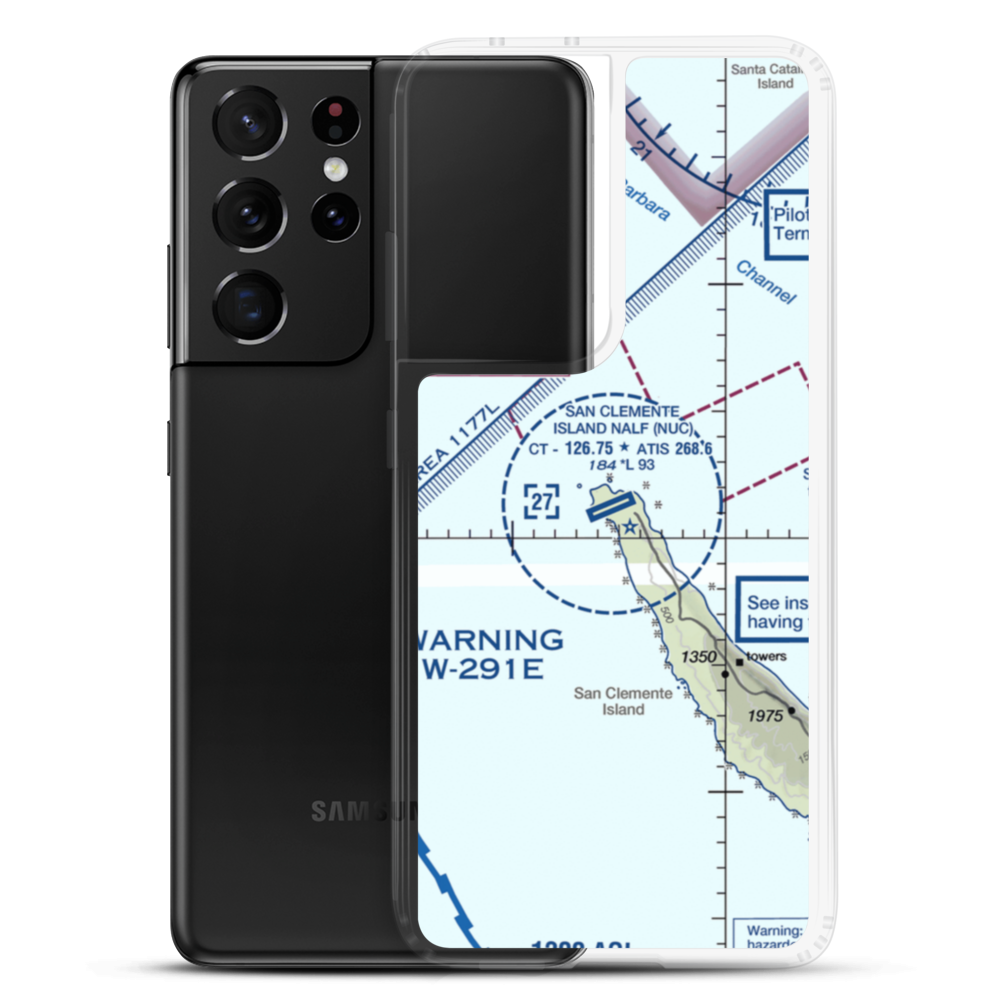 San Clemente Island Naval Auxiliary Landing Field (NUC) VFR Sectional Samsung Case Samsung Galaxy S21 Ultra model shown