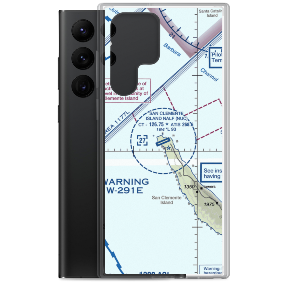 San Clemente Island Naval Auxiliary Landing Field (NUC) VFR Sectional Samsung Case Samsung Galaxy S22 Ultra model shown
