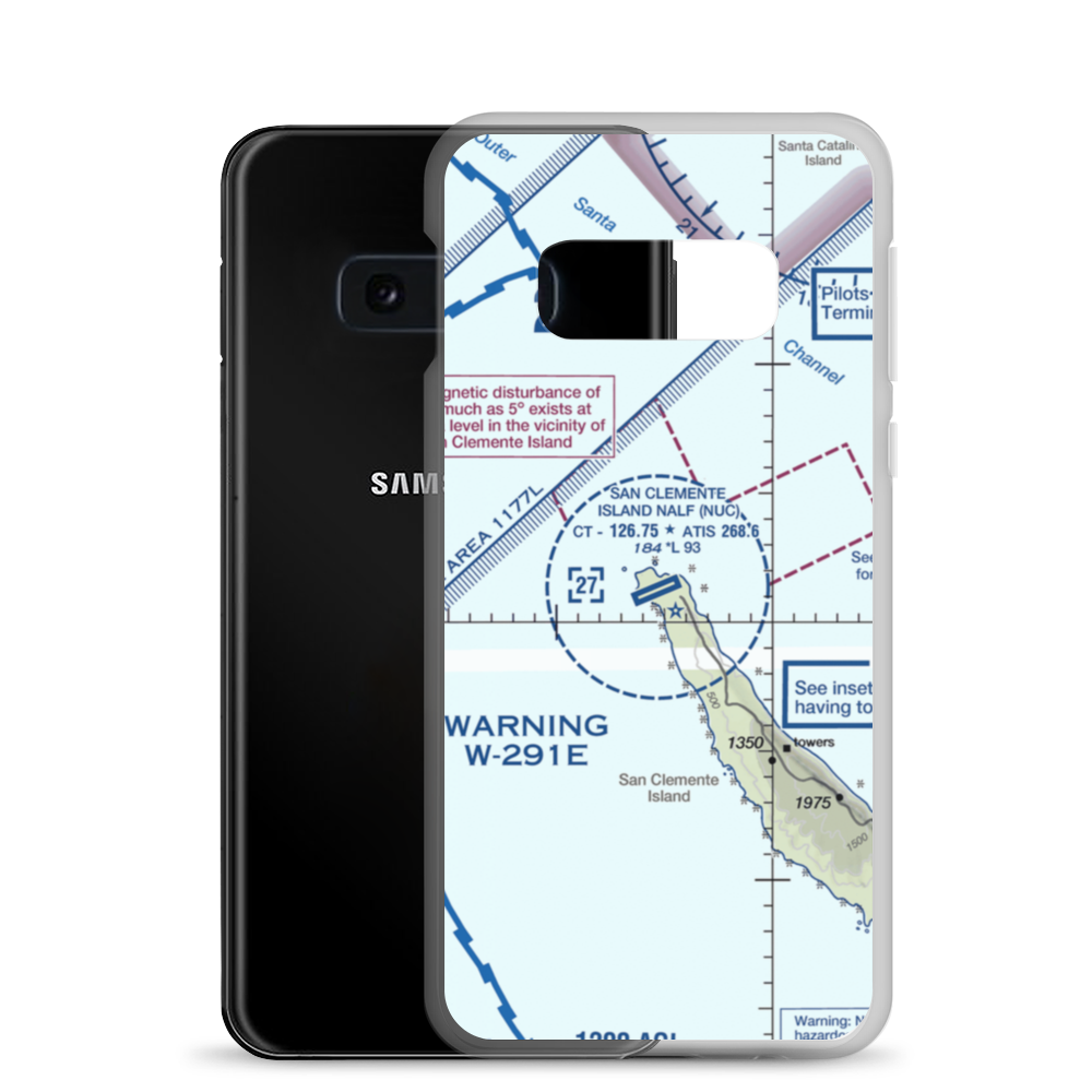 San Clemente Island Naval Auxiliary Landing Field (NUC) VFR Sectional Samsung Case Samsung Galaxy S10e model shown