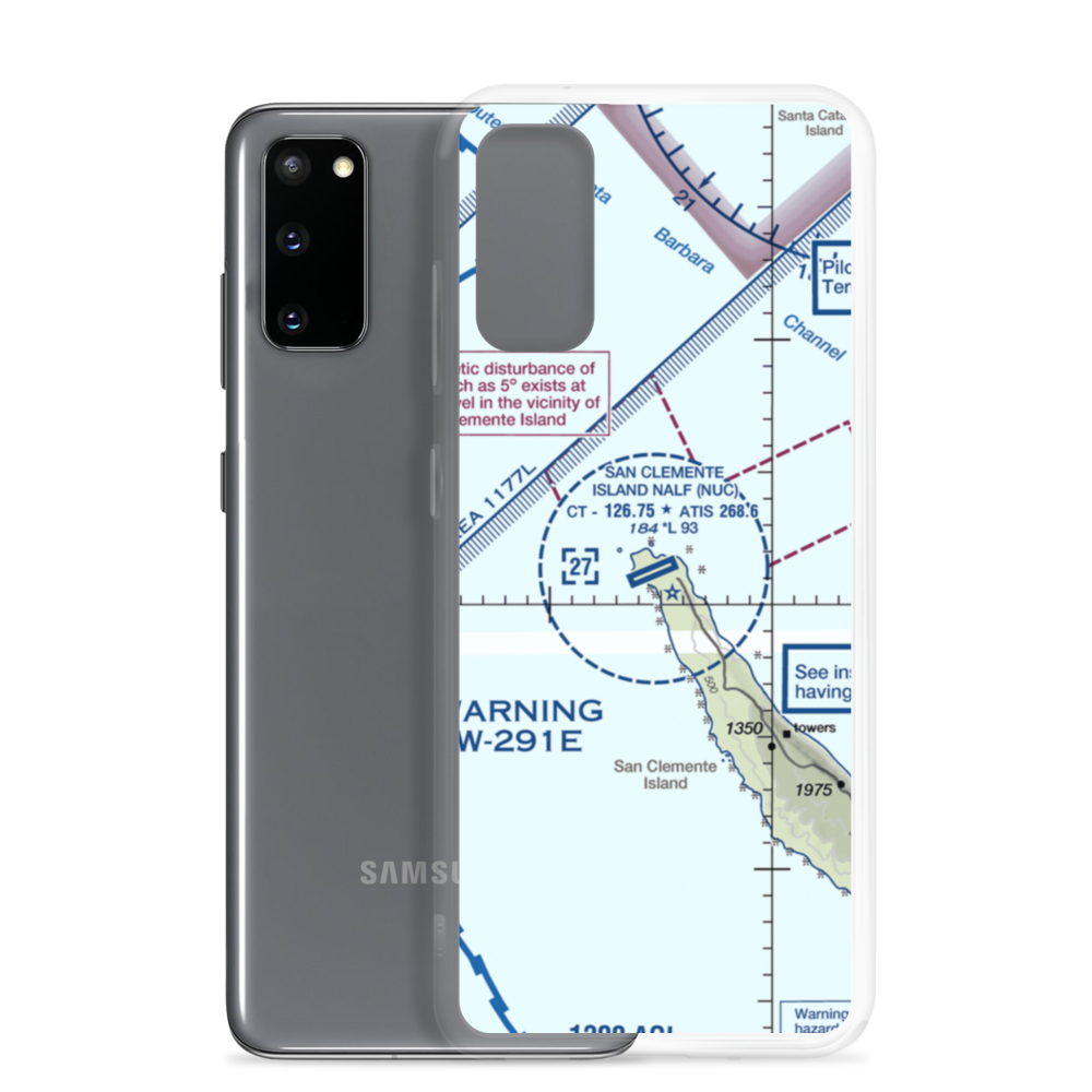 San Clemente Island Naval Auxiliary Landing Field (NUC) VFR Sectional Samsung Case Samsung Galaxy S20 model shown