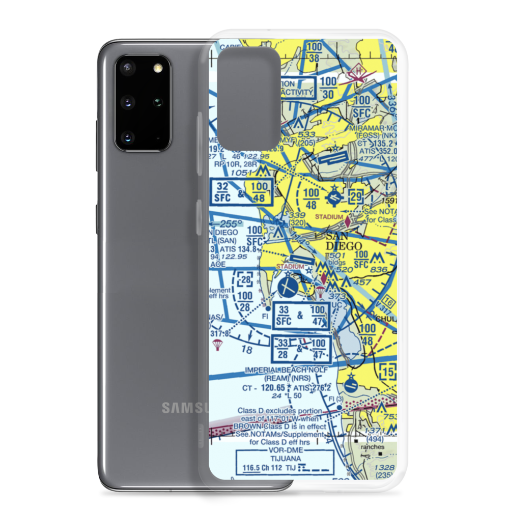 San Diego International Airport (SAN) VFR Sectional Samsung Case Samsung Galaxy S20 Plus model shown