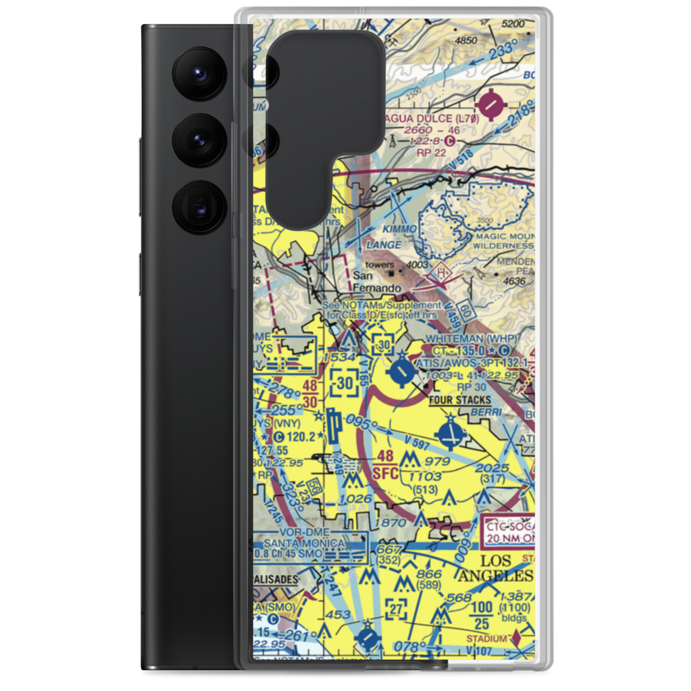 San Fernando Airport (SFR) VFR Sectional Samsung Case Samsung Galaxy S22 Ultra model shown