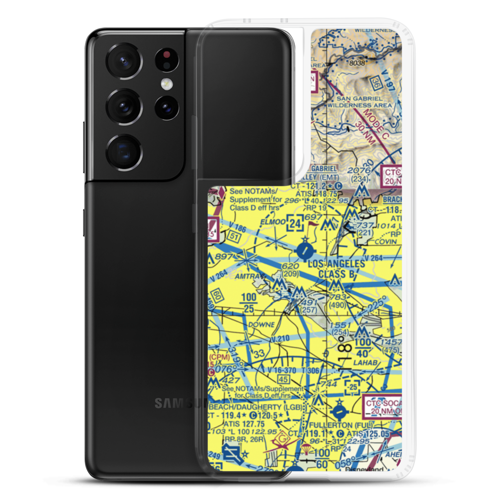 San Gabriel Valley Airport (EMT) VFR Sectional Samsung Case Samsung Galaxy S21 Ultra model shown