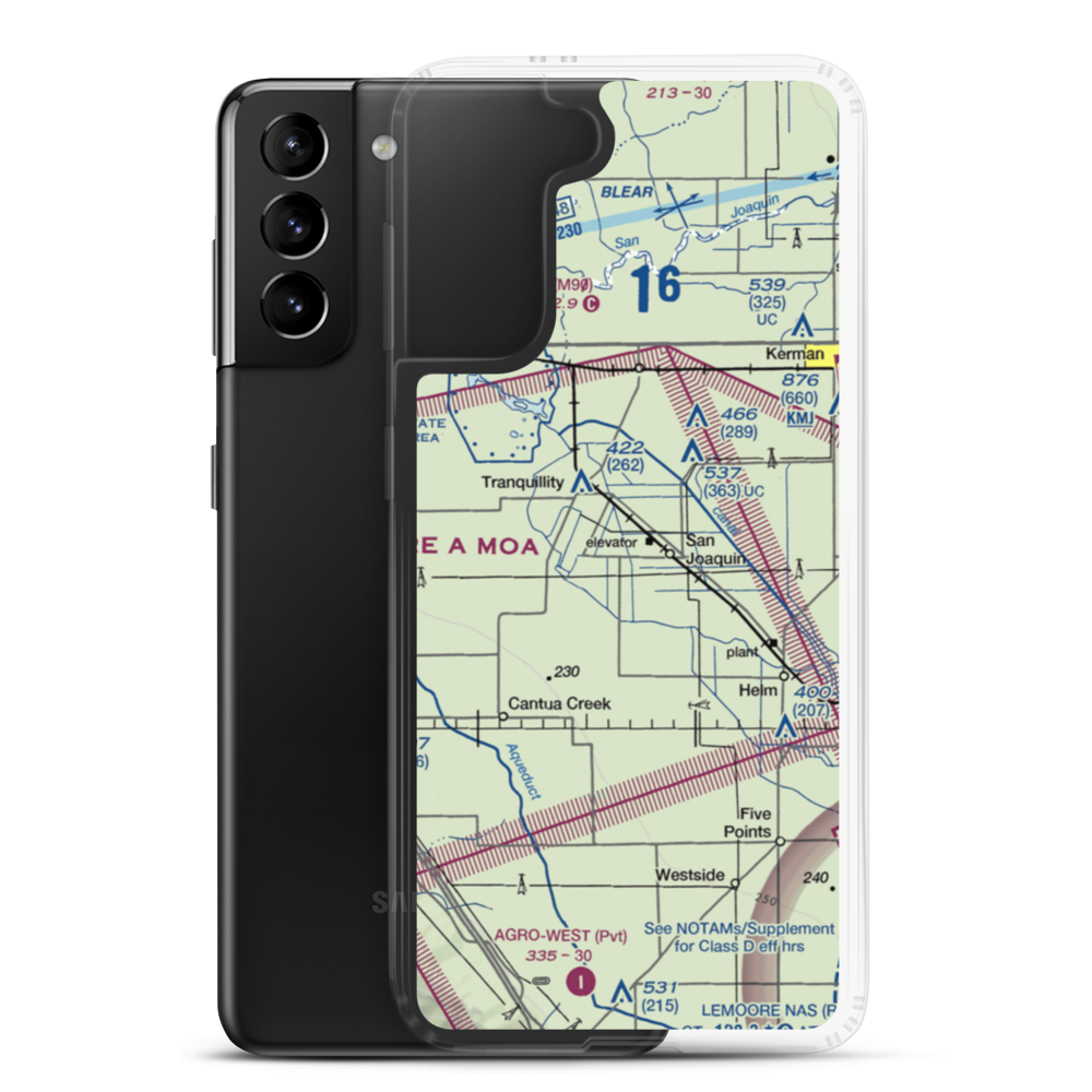 San Joaquin Airport (CA32) VFR Sectional Samsung Case Samsung Galaxy S21 Plus model shown