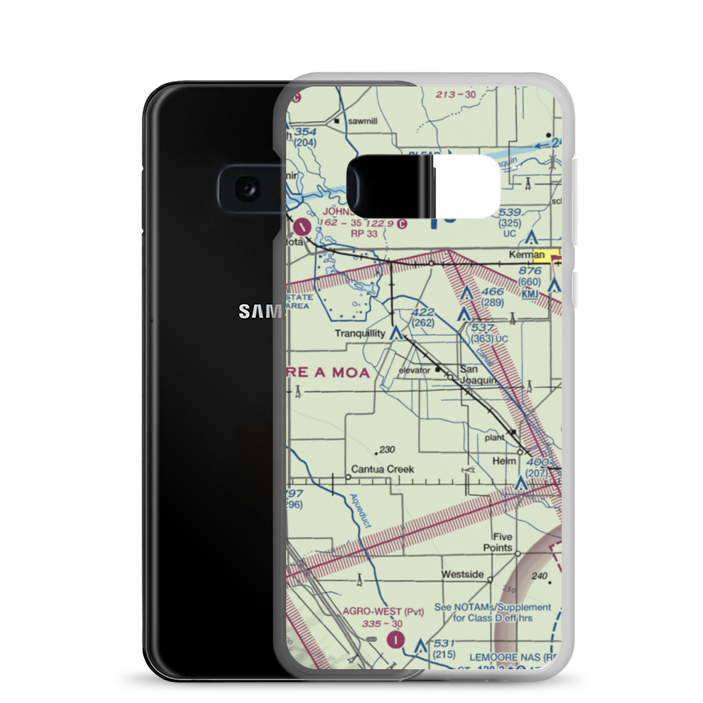 San Joaquin Airport (CA32) VFR Sectional Samsung Case Samsung Galaxy S10e model shown