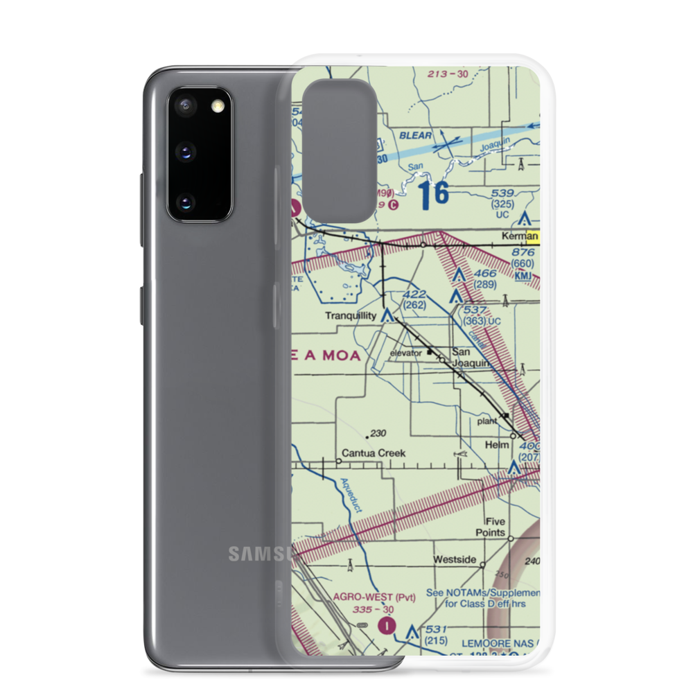 San Joaquin Airport (CA32) VFR Sectional Samsung Case Samsung Galaxy S20 model shown
