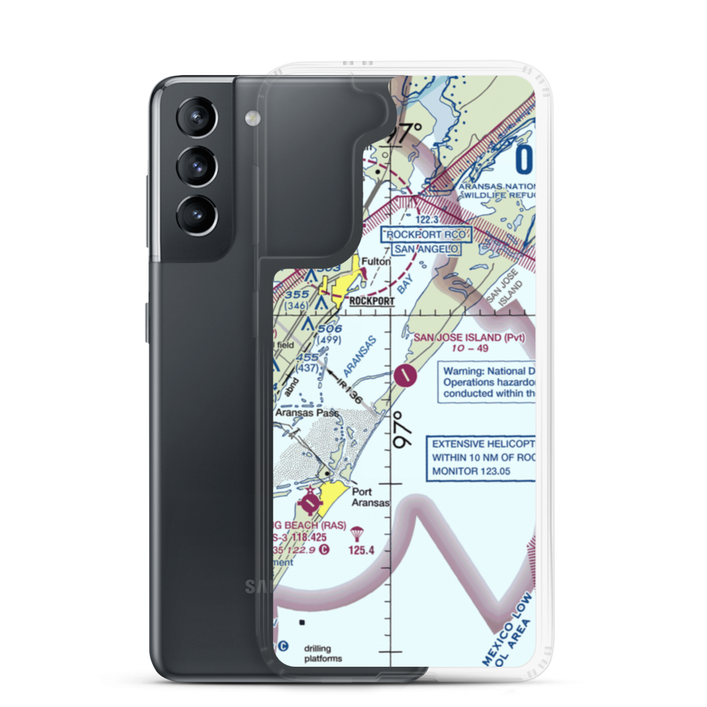 San Jose Island Airport (XS67) VFR Sectional Samsung Case Samsung Galaxy S21 model shown